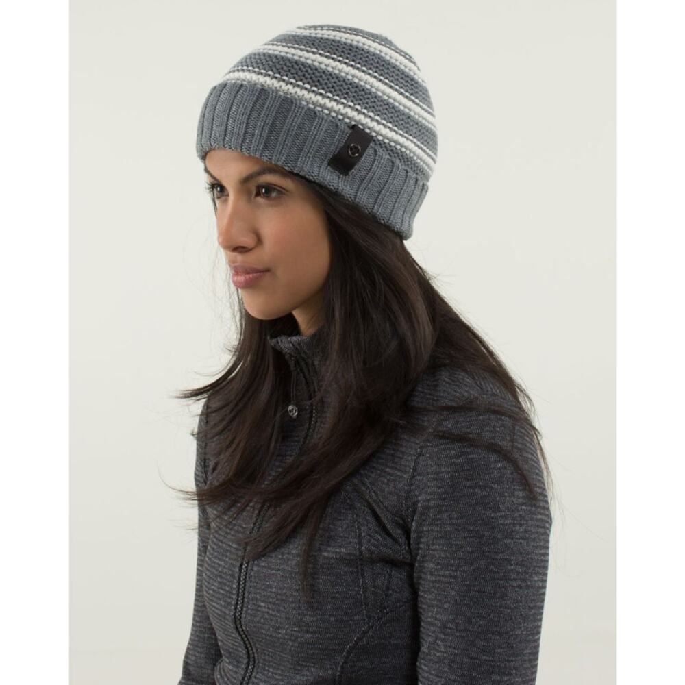 lululemon athletica Gray Striped Beanie